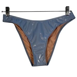 WB Style VB21462 Light Blue Patent Bikini Bottoms Thong Size M